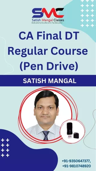 ca final dt regular course pen drive satish mangal