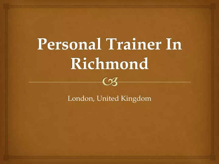 personal trainer in richmond