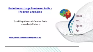 Brain Hemorrhage Treatment India - The Brain and Spine