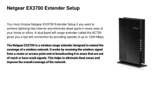 Netgear EX3700 Extender Setup