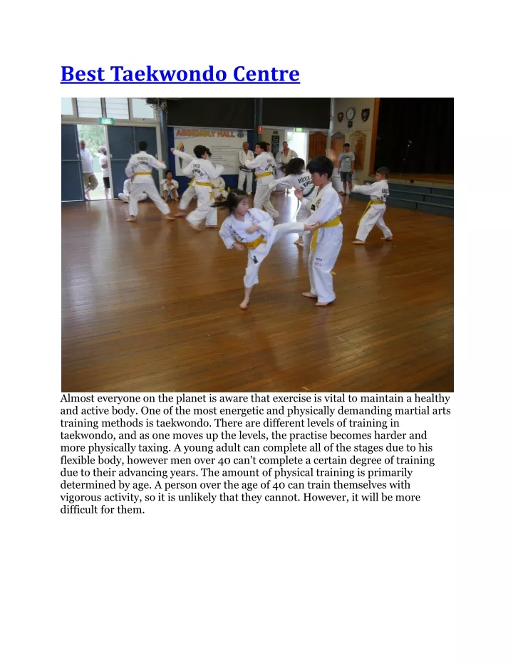 best taekwondo centre