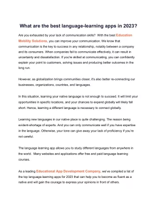 What are the best language-learning apps in 2023