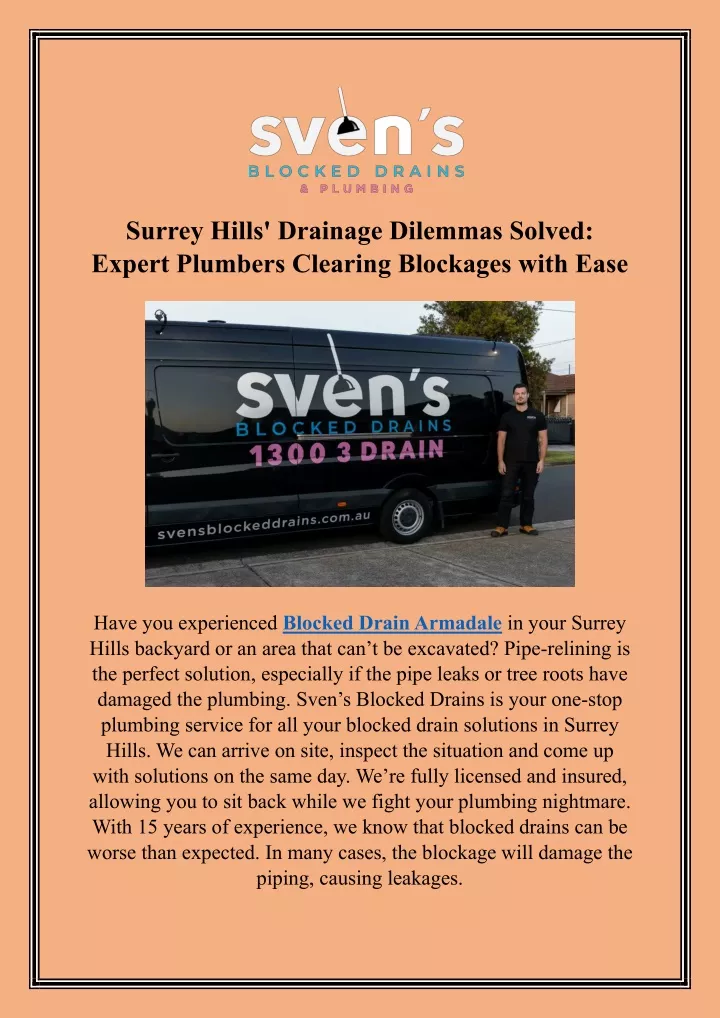 surrey hills drainage dilemmas solved expert