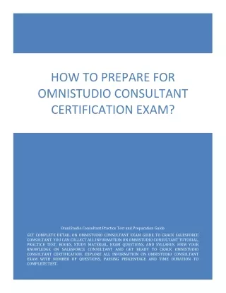 how to prepare for omnistudio consultant