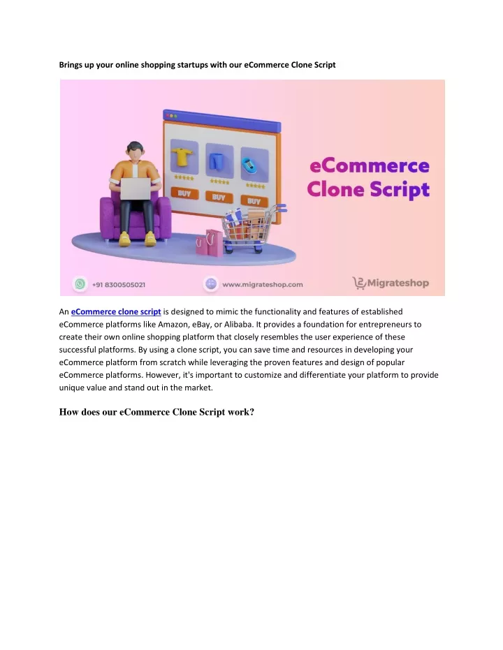 brings up your online shopping startups with