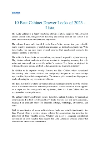 10 Best Cabinet Drawer Locks of 2023 - Lista