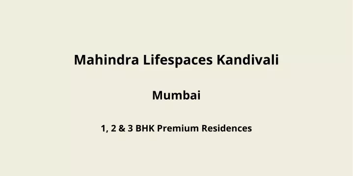 mahindra lifespaces kandivali