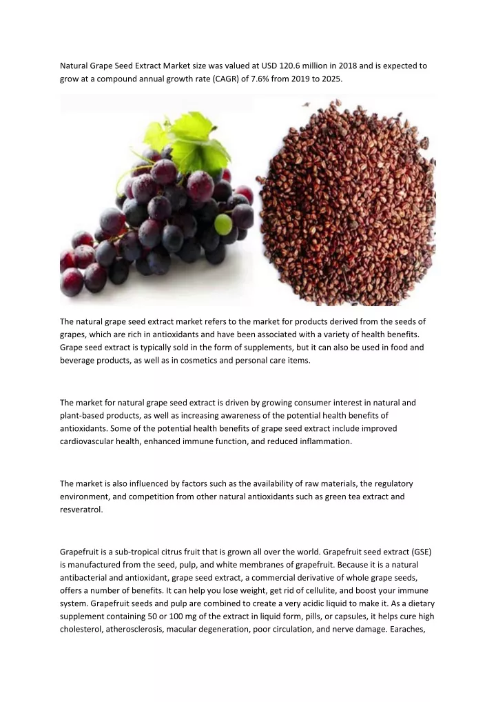 natural grape seed extract market size was valued