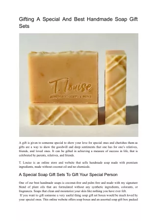 A Special And Best Handmade Soap Gift Sets