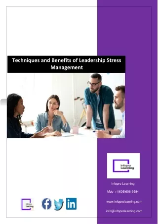 Techniques and Benefits of Leadership Stress Management