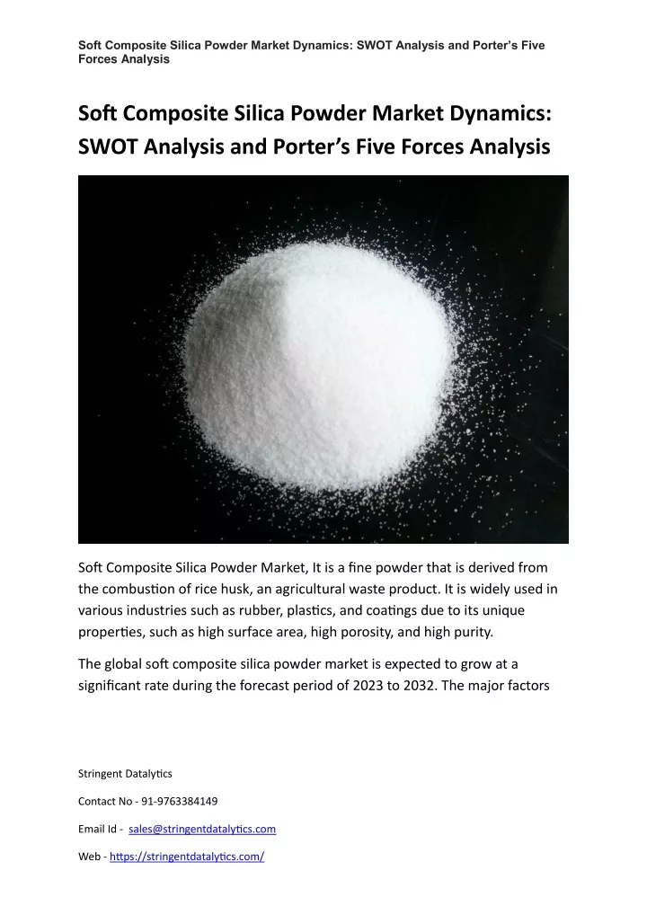 soft composite silica powder market dynamics swot