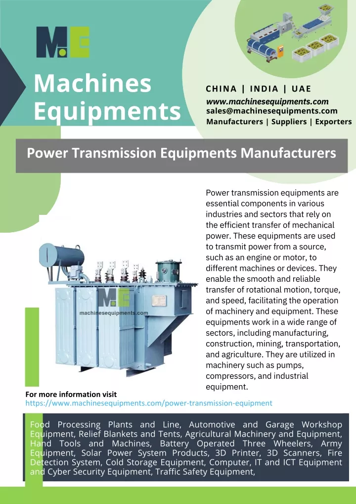 machines equipments