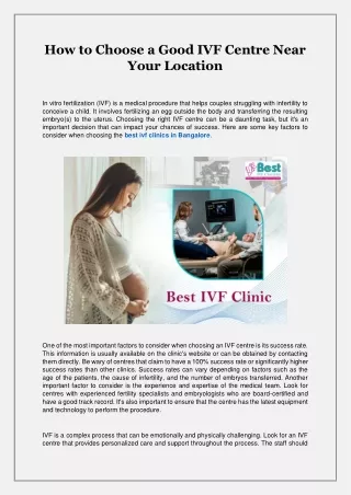 How to Choose a Good IVF Centre Near Your Location