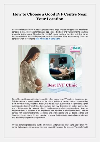 how to choose a good ivf centre near your location
