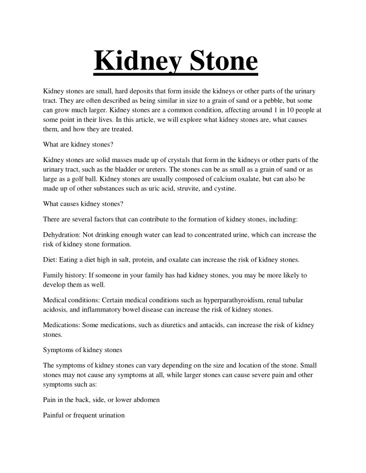 kidney stone