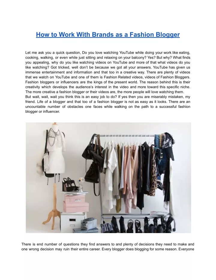 how to work with brands as a fashion blogger