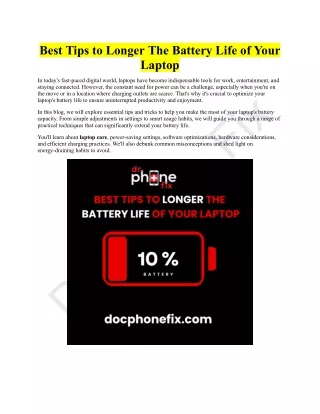 best tips to longer the battery life of your