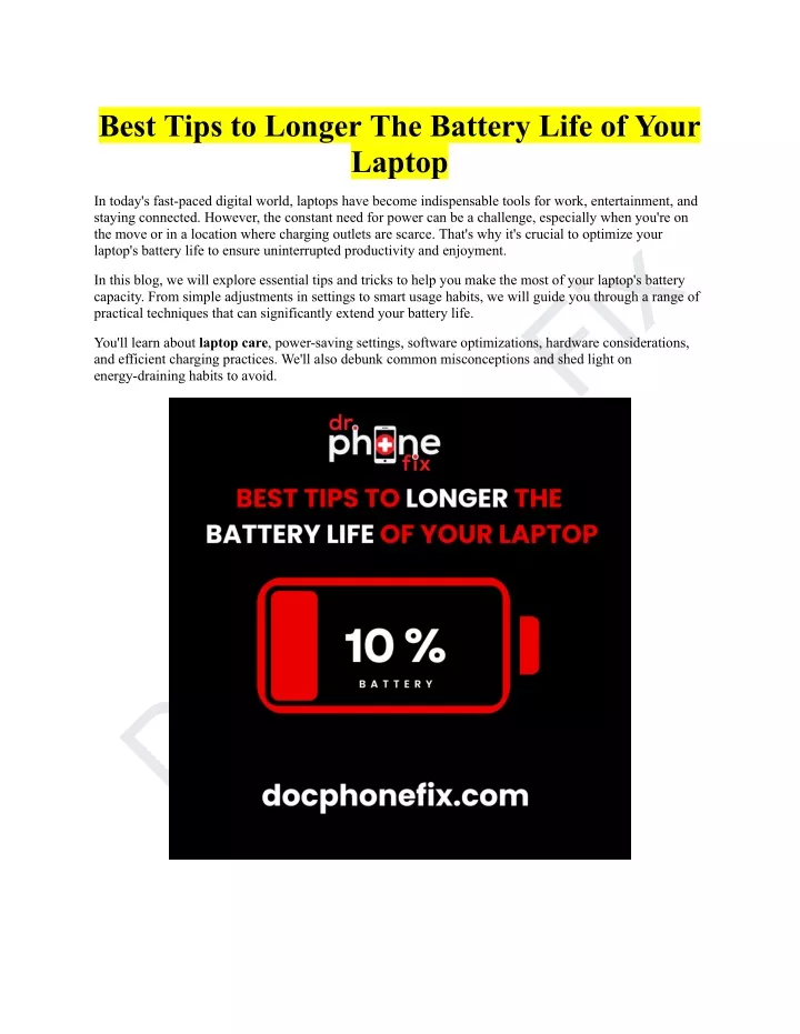 best tips to longer the battery life of your