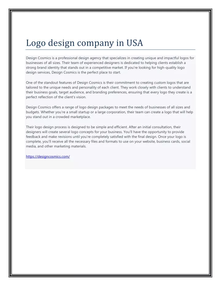 logo design company in usa