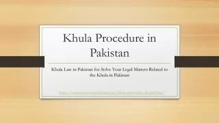 Khula Procedure in Pakistan - Complete Khula Law in Pakistan