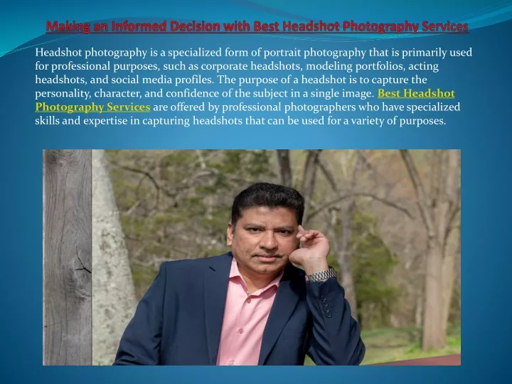making an informed decision with best headshot photography services