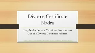 Divorce Certificate Nadra  - Easy Pakistani Divorce Certificate Process