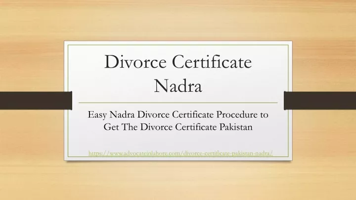 divorce certificate nadra