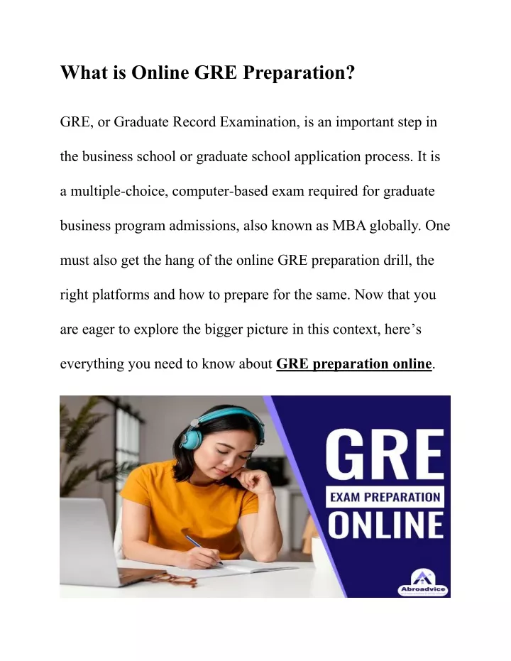 what is online gre preparation