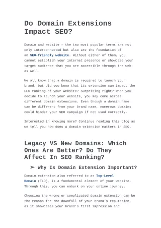 do domain extensions impact seo