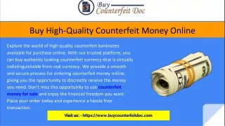 Buy High-Quality Counterfeit Money Online - Buy Counterfeit Doc