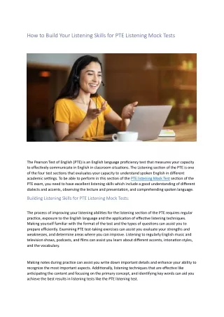 How to Build Your Listening Skills for PTE Listening Mock Tests