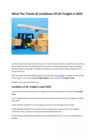 What The Expectations, Trends & Conditions Of Air Freight in 2023