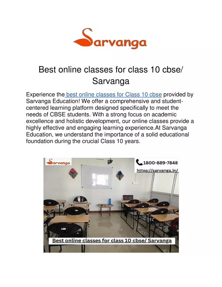 best online classes for class 10 cbse sarvanga