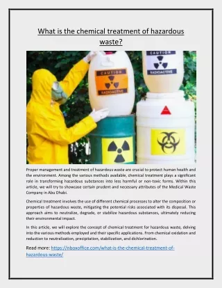 What is the chemical treatment of hazardous waste.docx