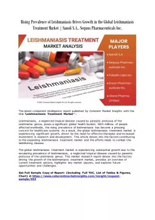 Rising Prevalence of Leishmaniasis Drives Growth