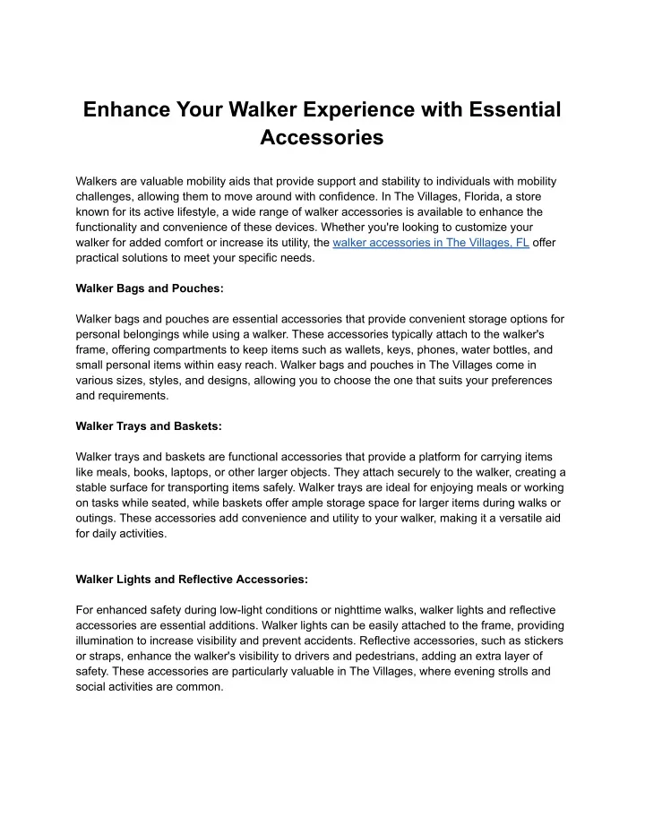 enhance your walker experience with essential