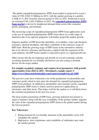 the global expanded polypropylene epp foam market