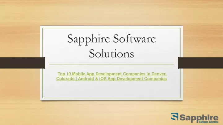 sapphire software solutions