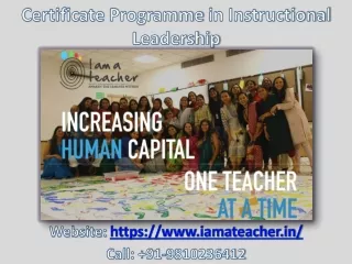 Certification Programme For Teachers - Courses For Teachers - IAAT