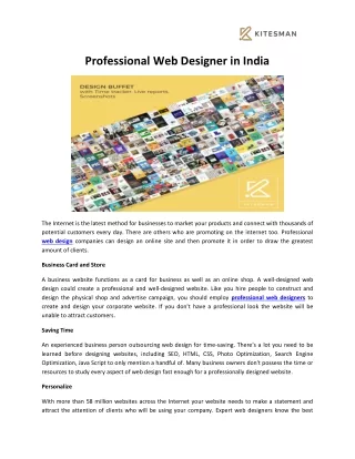 Professional Web Designer in India - kitesman