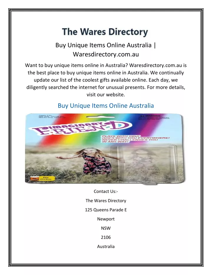 buy unique items online australia waresdirectory