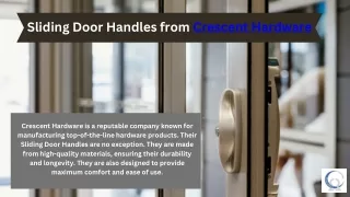 Stylish Sliding Door Handle from Crescent Hardware