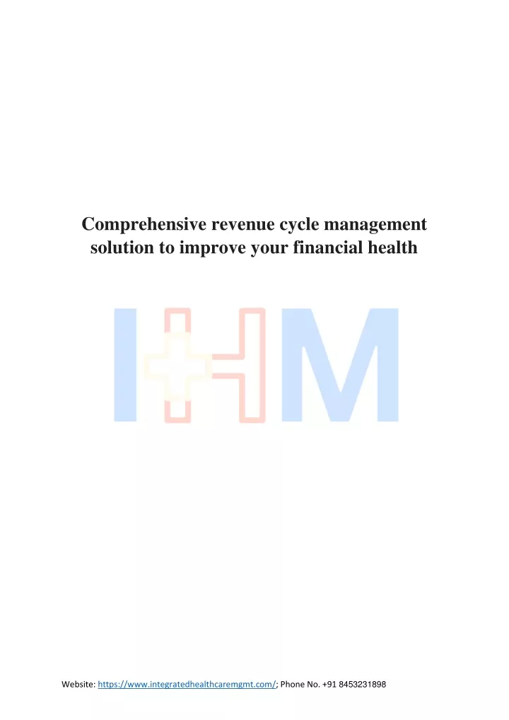 comprehensive revenue cycle management solution