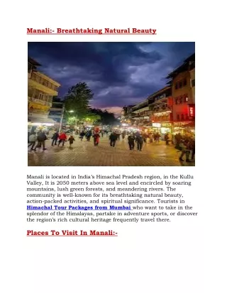 manali breathtaking natural beauty
