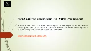 Shop Conjuring Cards Online Usa  Vulpinecreations.com