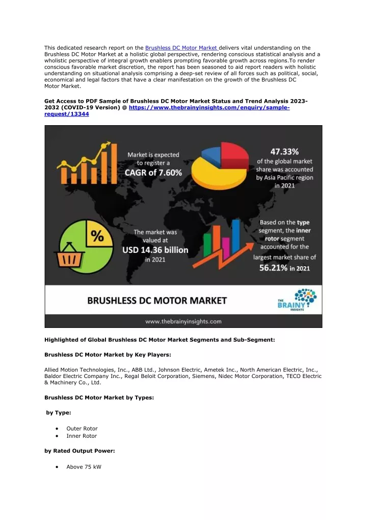 this dedicated research report on the brushless