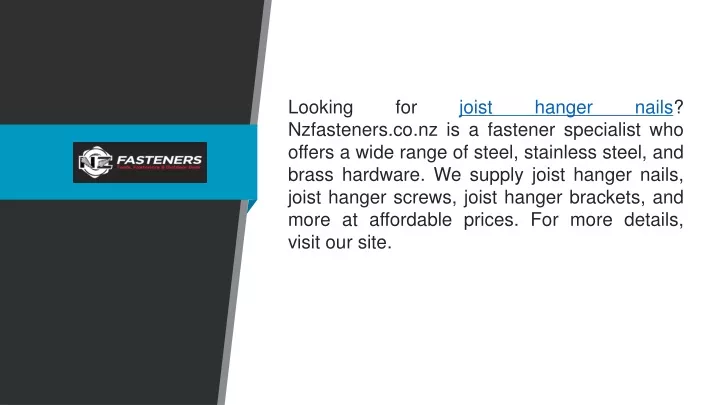 looking for joist hanger nails nzfasteners