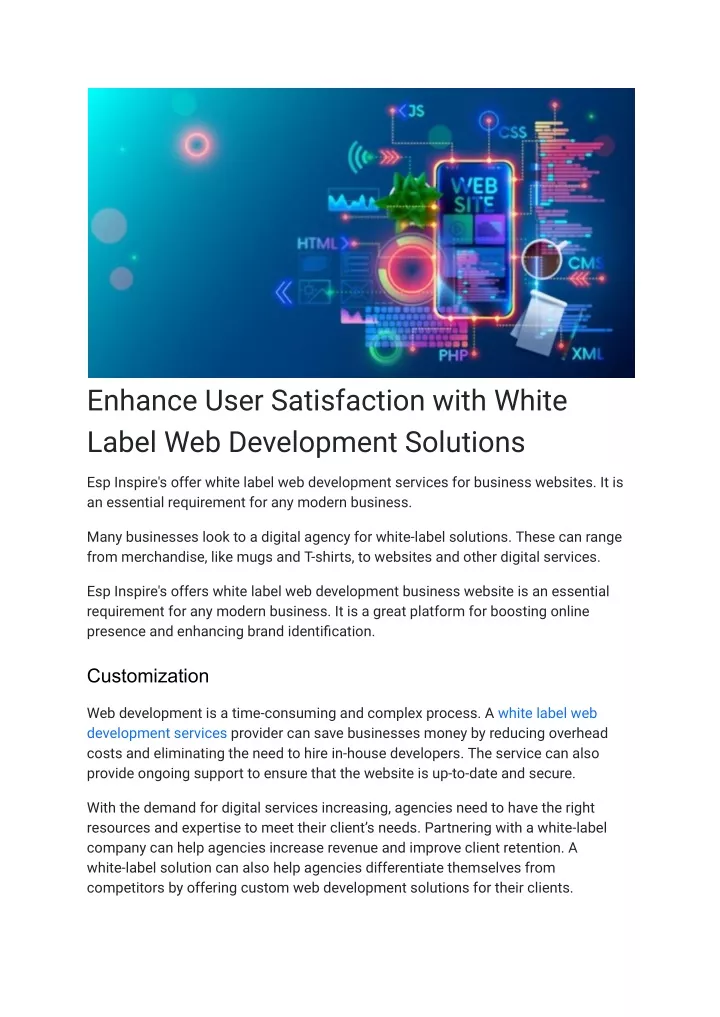 enhance user satisfaction with white label