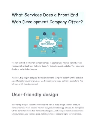 what services does a front end web development