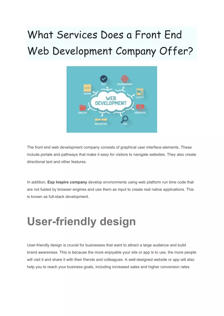 what services does a front end web development